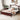Pine Wooden Bed With Upholstered Headboard And Panel Footboard, With Two Bed Rail Support Feet And Central Platform Support Feet