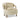Becker - Rustic Oak Sheepskin Upholstered Accent Arm Chair - Taupe Beige
