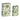 Botanical And Book Boxes (Set of 2) - White / Green