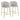 Fran - Pleated Waves Contemporary / Glam Fixed Height Counter Stool (Set of 2)