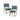 Mid - Century Dining Chair (Set of 2) With Upholstered Seat And Back Polyester With Rubber Solid Wood Frame - Blue
